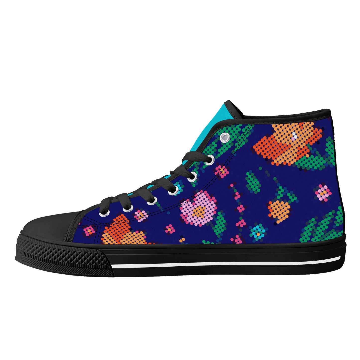 Women's Métis Digital Dotted Floral High Top Canvas Shoes