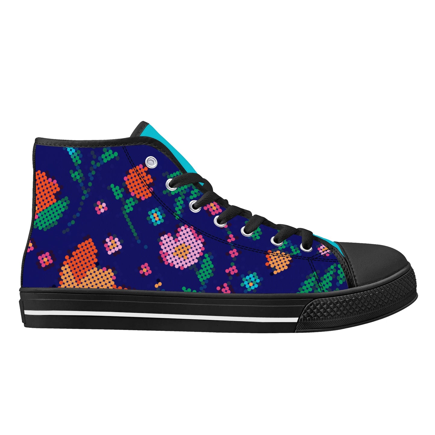 Women's Métis Digital Dotted Floral High Top Canvas Shoes