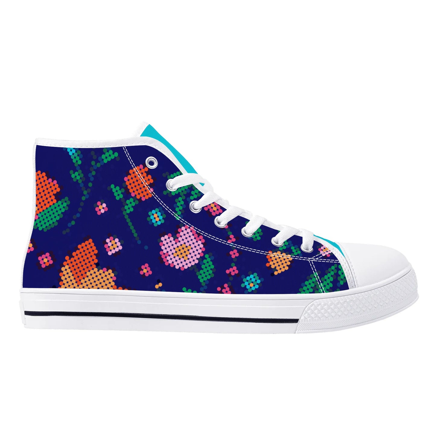 Women's Métis Digital Dotted Floral High Top Canvas Shoes