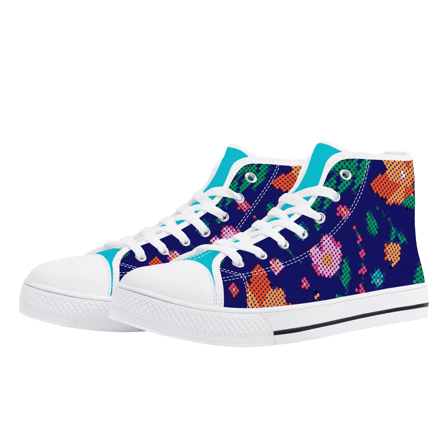 Women's Métis Digital Dotted Floral High Top Canvas Shoes