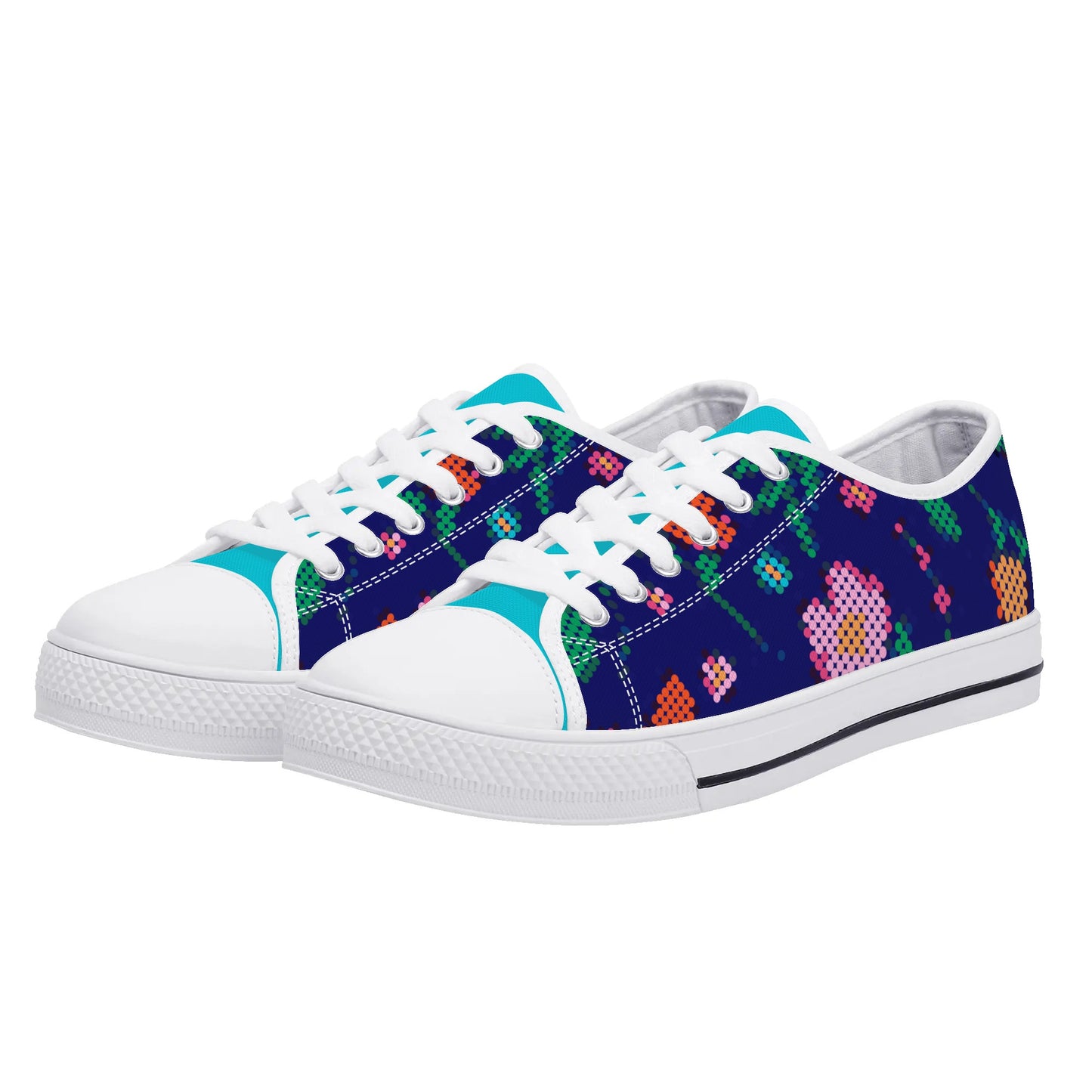 Women's Métis Digital Dotted Floral Low Top Canvas Shoes