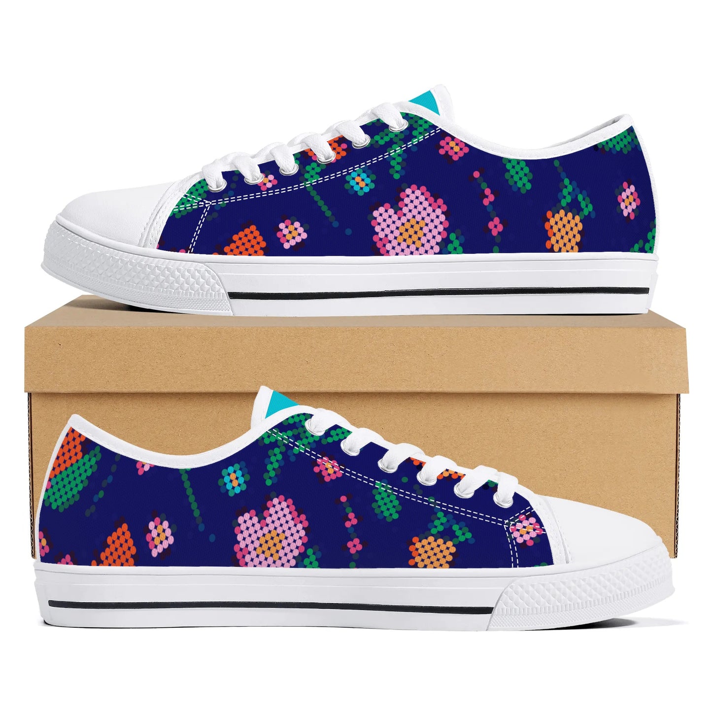 Women's Métis Digital Dotted Floral Low Top Canvas Shoes