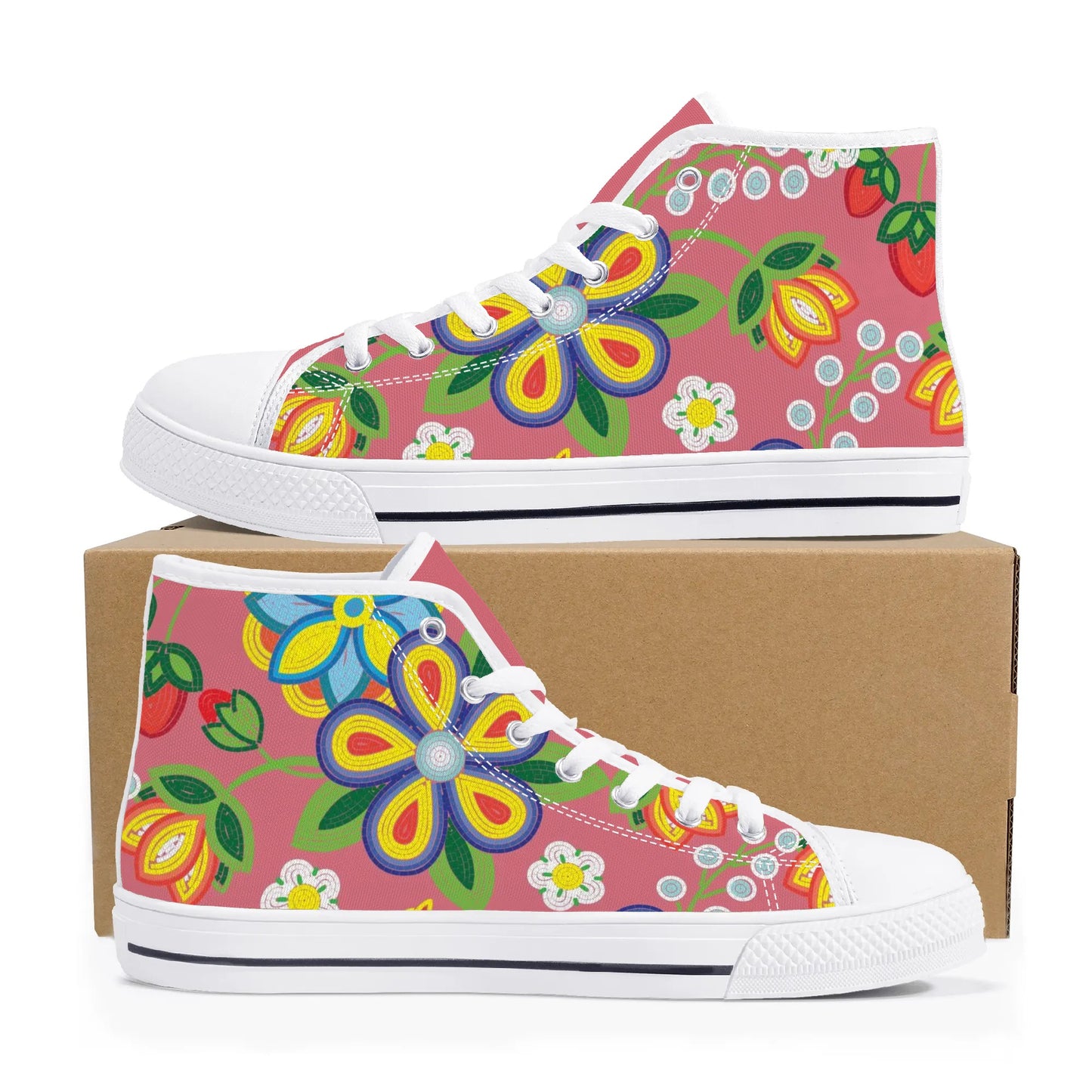 Women's Métis Floral Beaded High Top Canvas Shoes