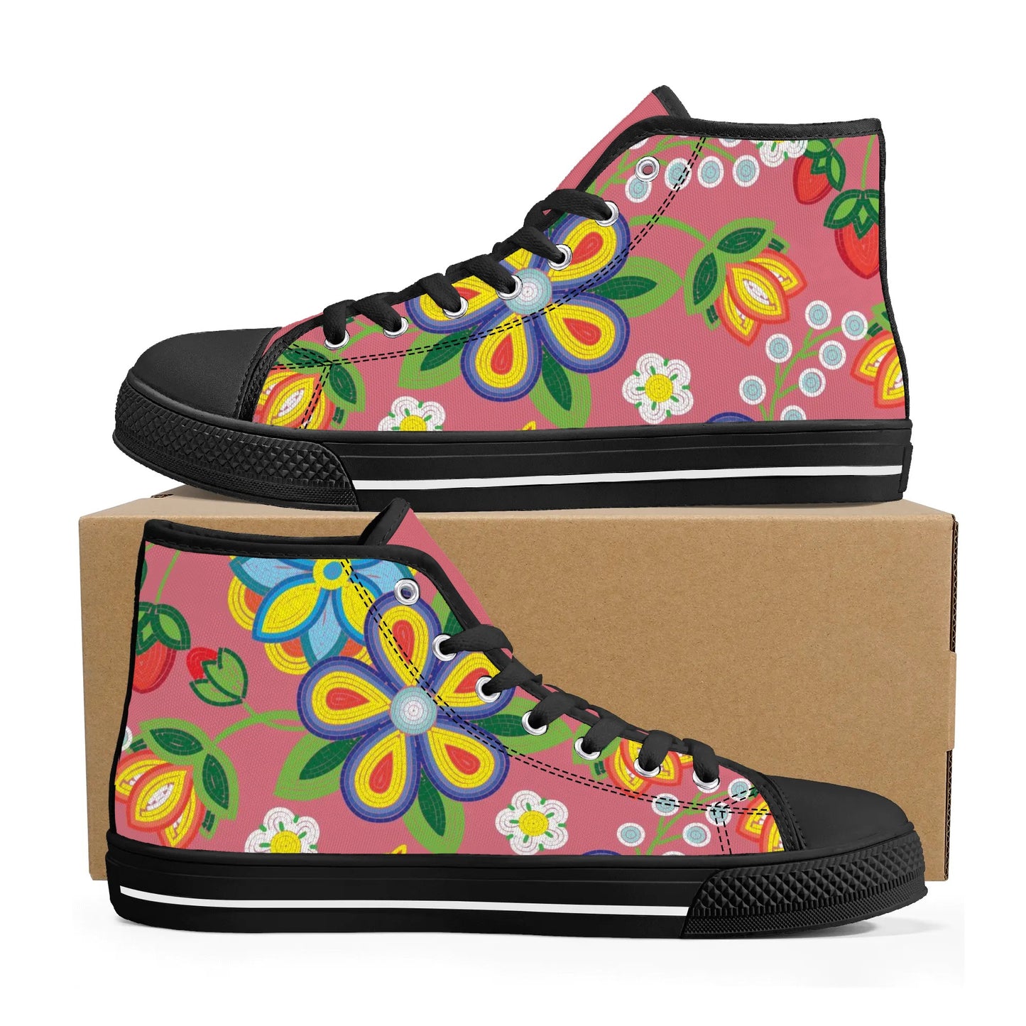 Women's Métis Floral Beaded High Top Canvas Shoes