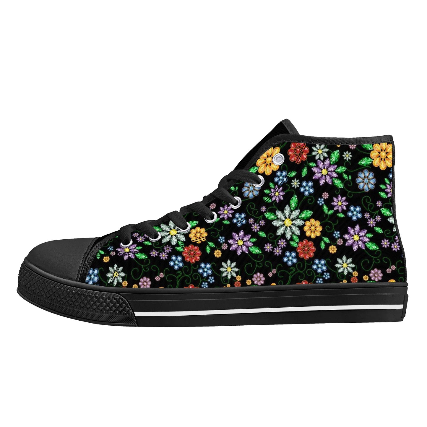 Women's Métis Inspired Floral High Top Canvas Shoes