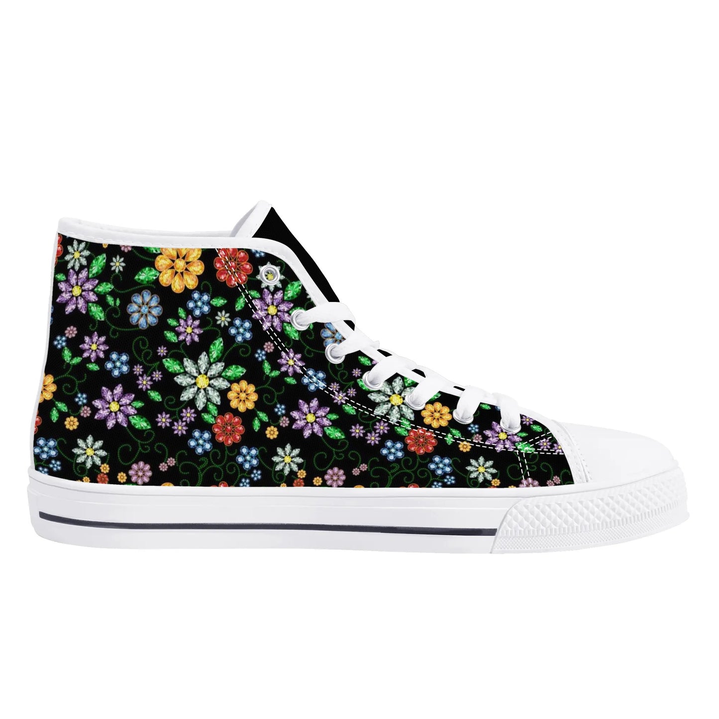 Women's Métis Inspired Floral High Top Canvas Shoes