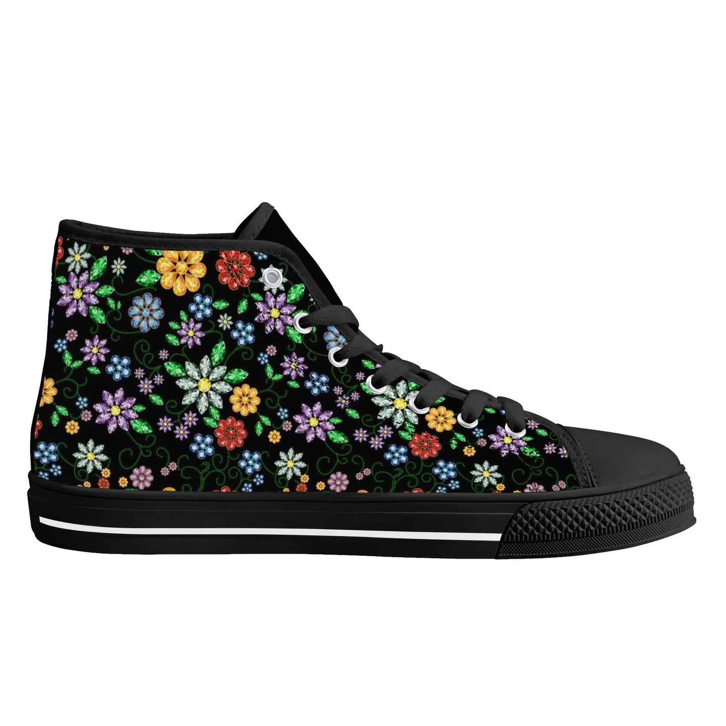 Women's Métis Inspired Floral High Top Canvas Shoes