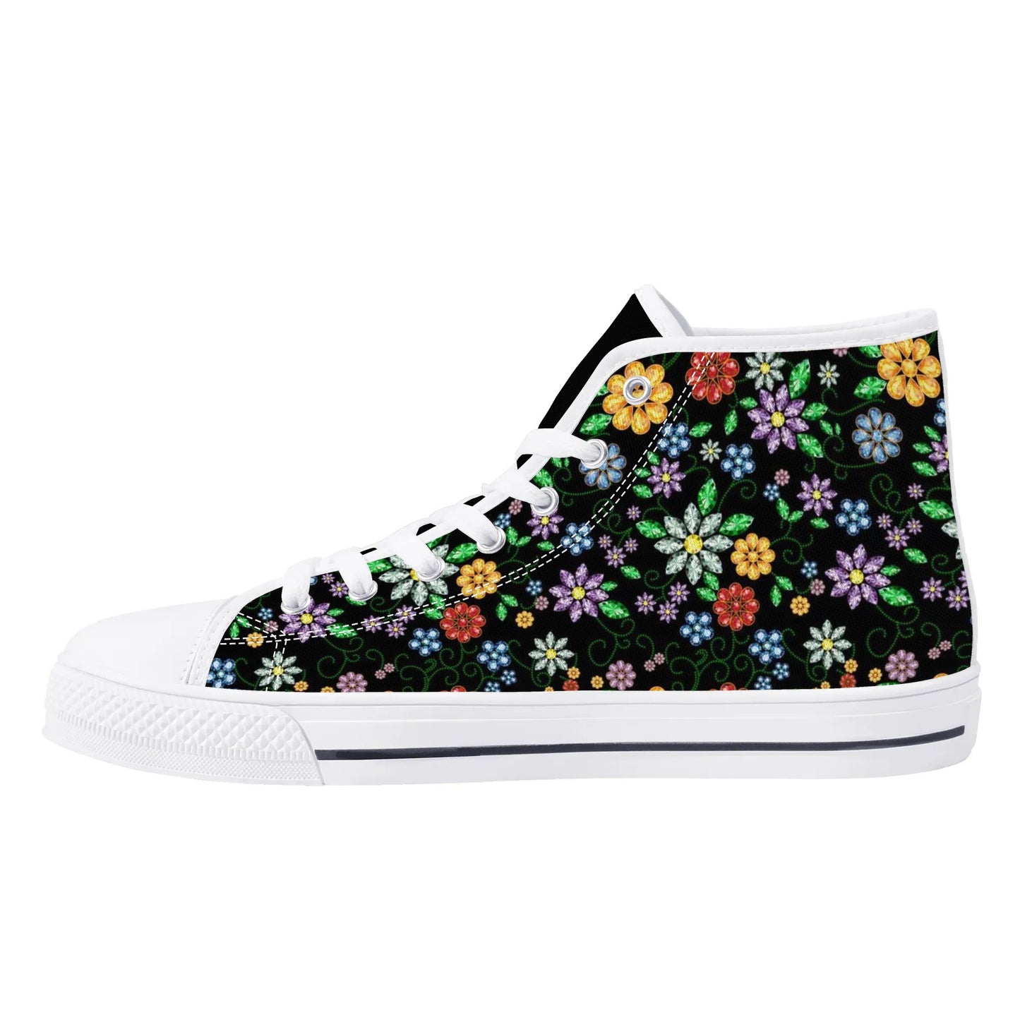 Women's Métis Inspired Floral High Top Canvas Shoes