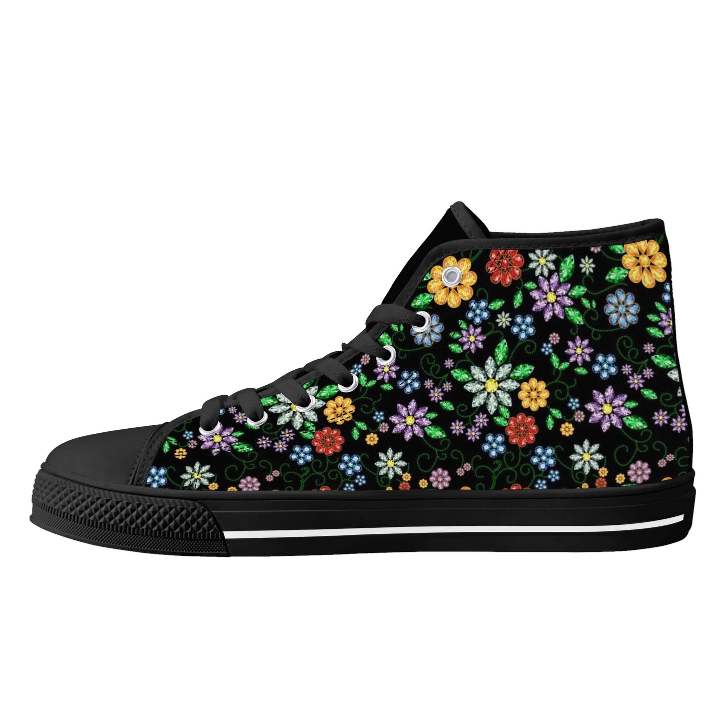 Women's Métis Inspired Floral High Top Canvas Shoes