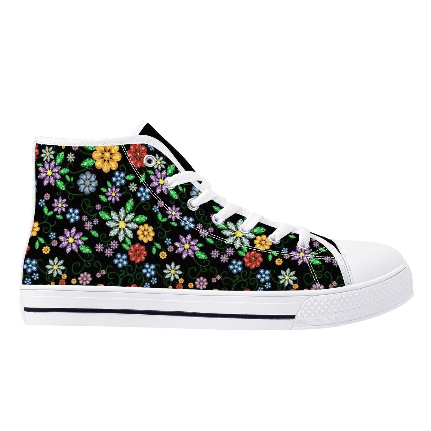 Women's Métis Inspired Floral High Top Canvas Shoes