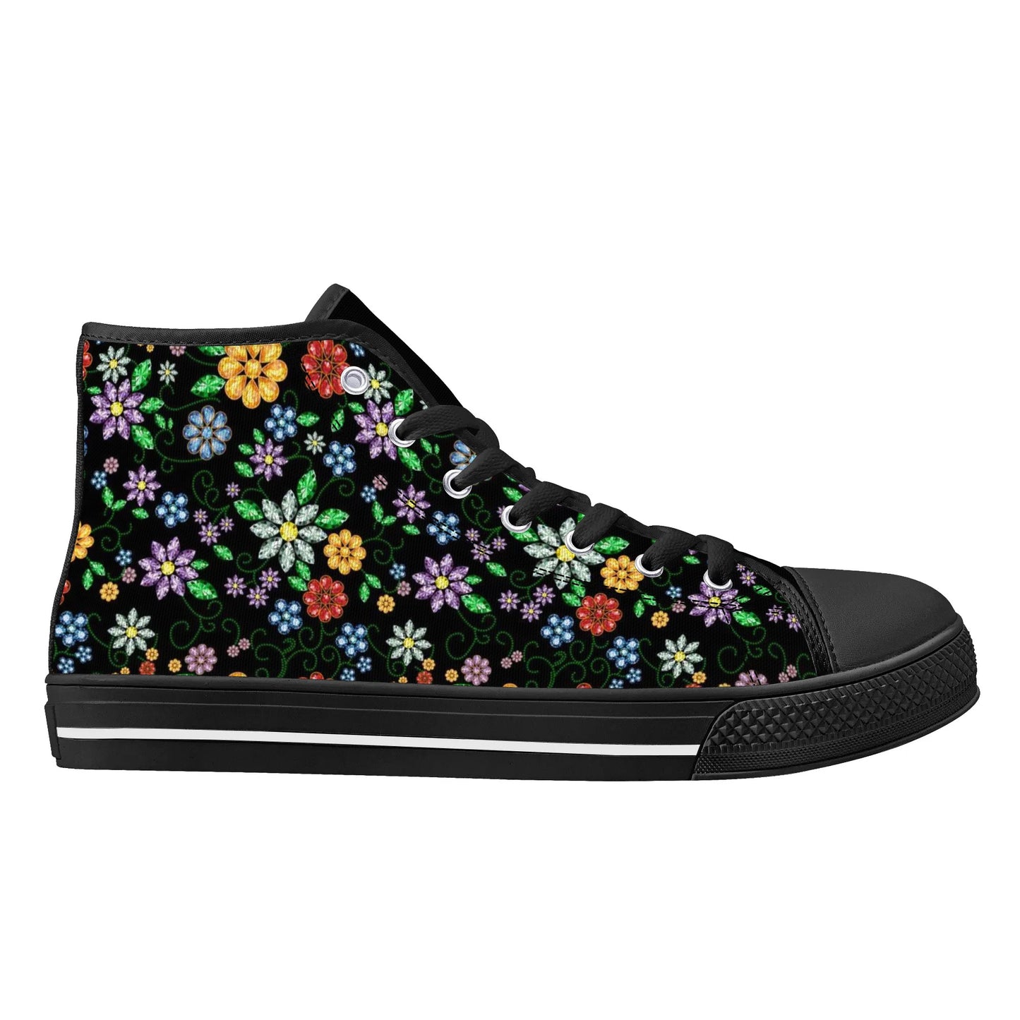 Women's Métis Inspired Floral High Top Canvas Shoes