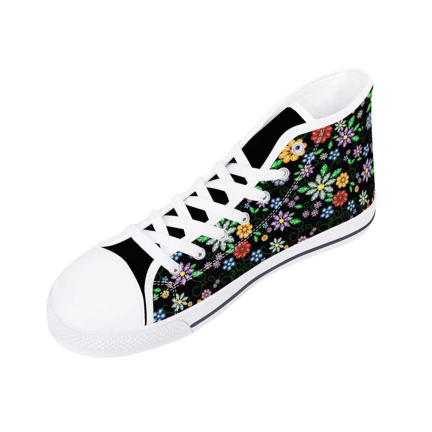 Women's Métis Inspired Floral High Top Canvas Shoes