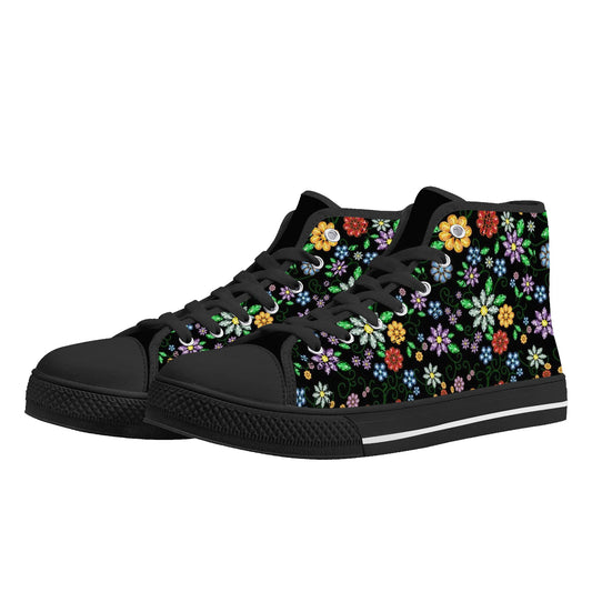 Women's Métis Inspired Floral High Top Canvas Shoes