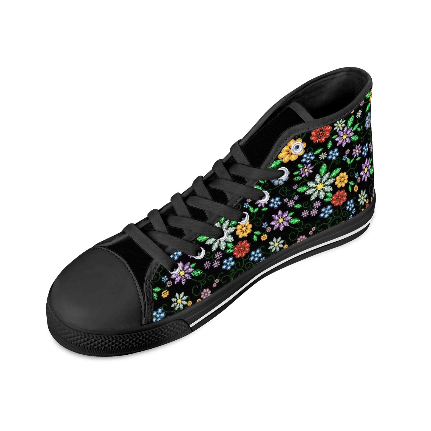 Women's Métis Inspired Floral High Top Canvas Shoes