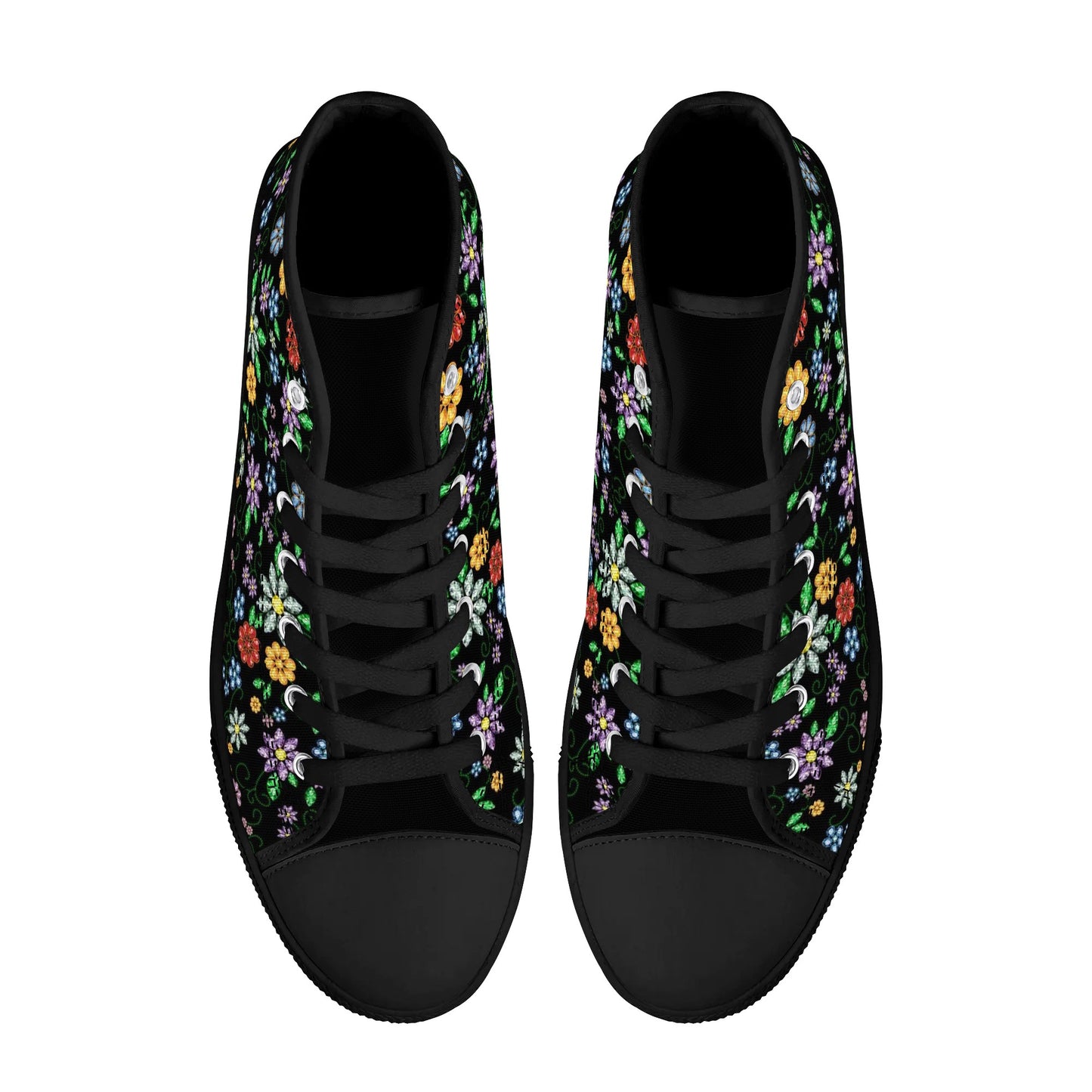 Women's Métis Inspired Floral High Top Canvas Shoes