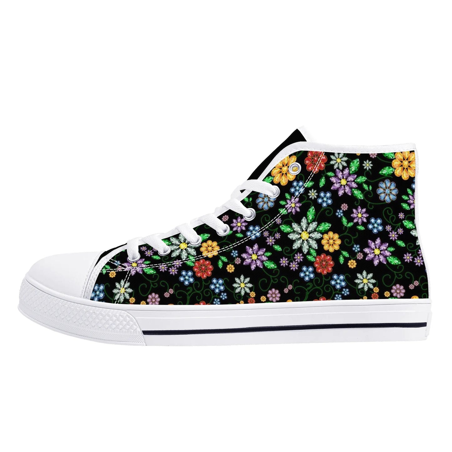 Women's Métis Inspired Floral High Top Canvas Shoes