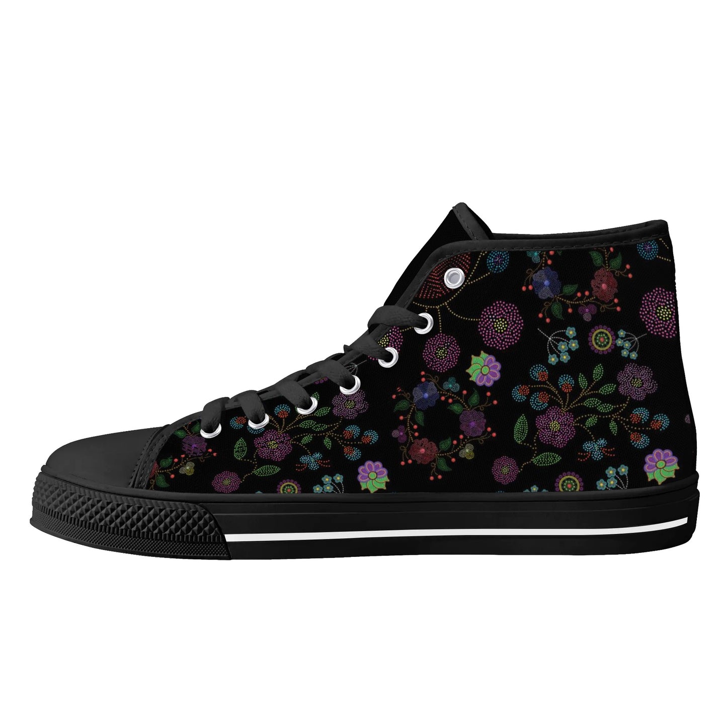 Women's Métis Floral Dotted High Top Canvas Shoes