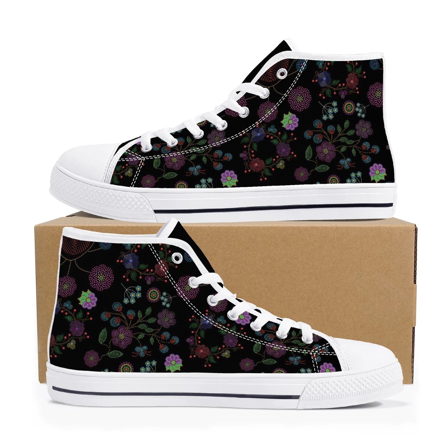 Women's Métis Floral Dotted High Top Canvas Shoes