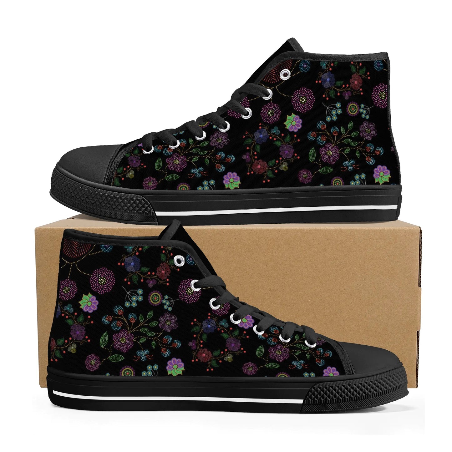 Women's Métis Floral Dotted High Top Canvas Shoes