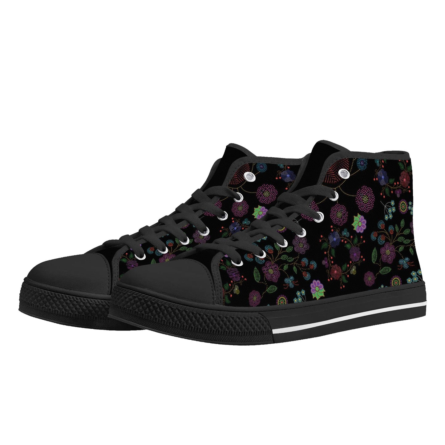 Women's Métis Floral Dotted High Top Canvas Shoes