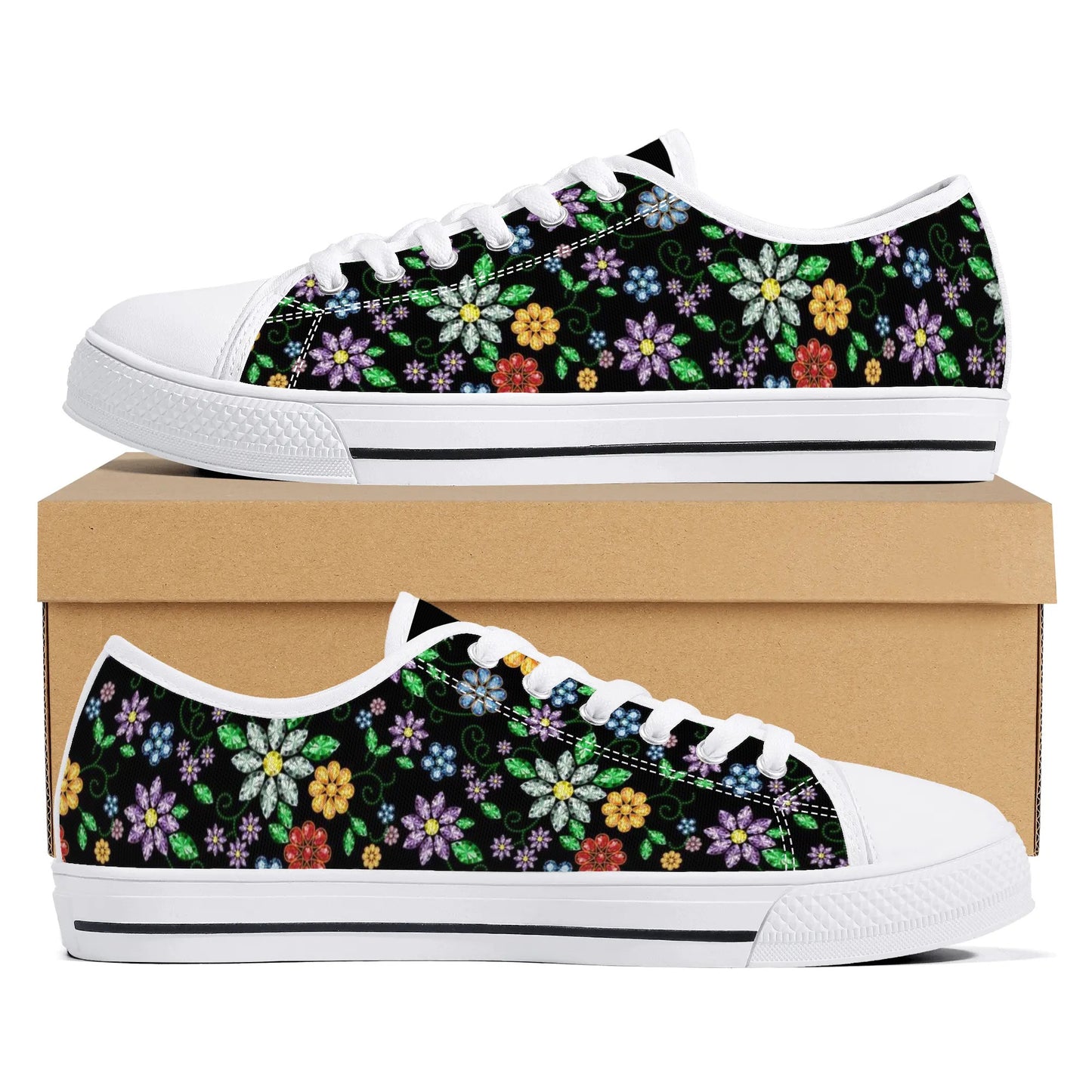 Women's Métis Inspired Floral Low Top Canvas Shoes