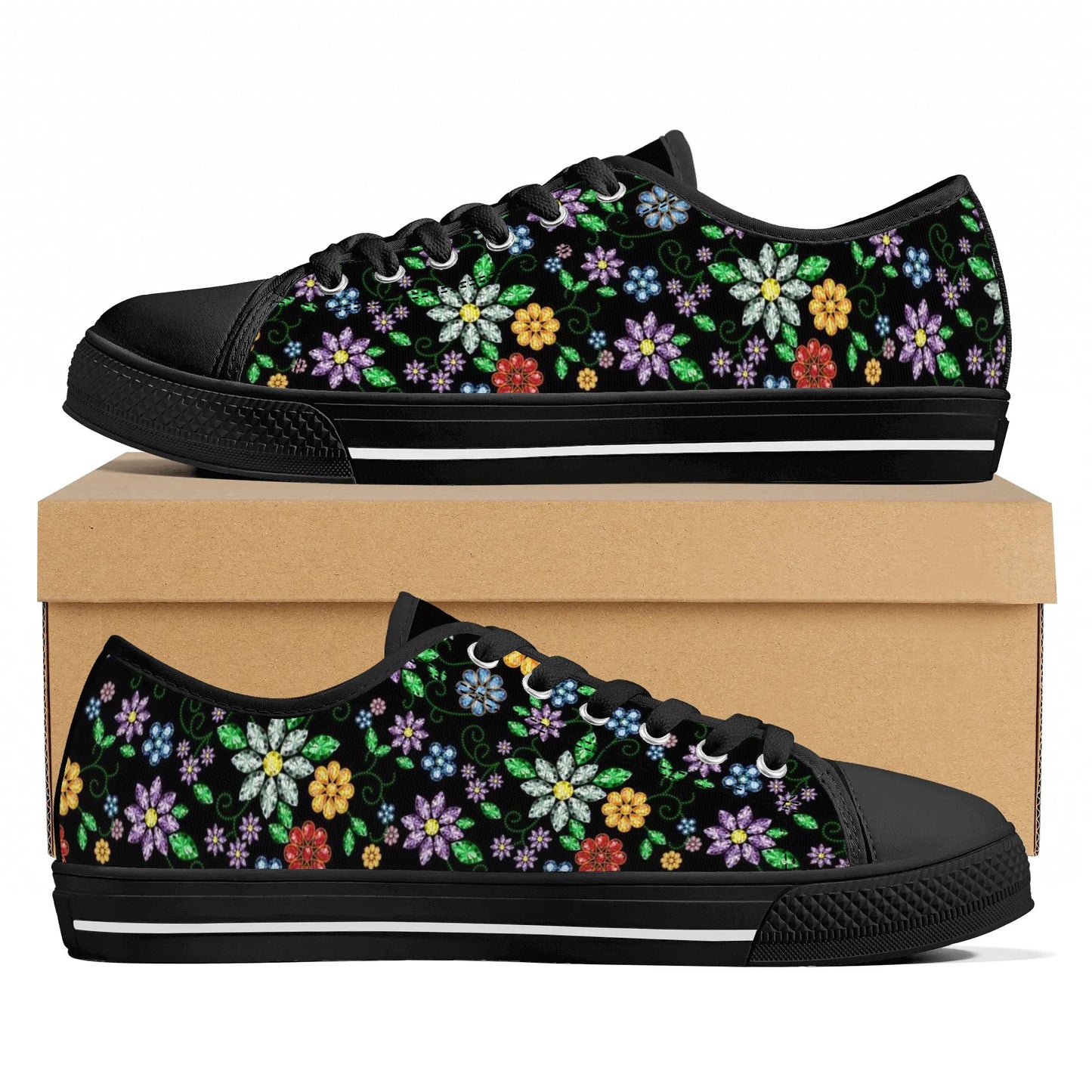 Women's Métis Inspired Floral Low Top Canvas Shoes