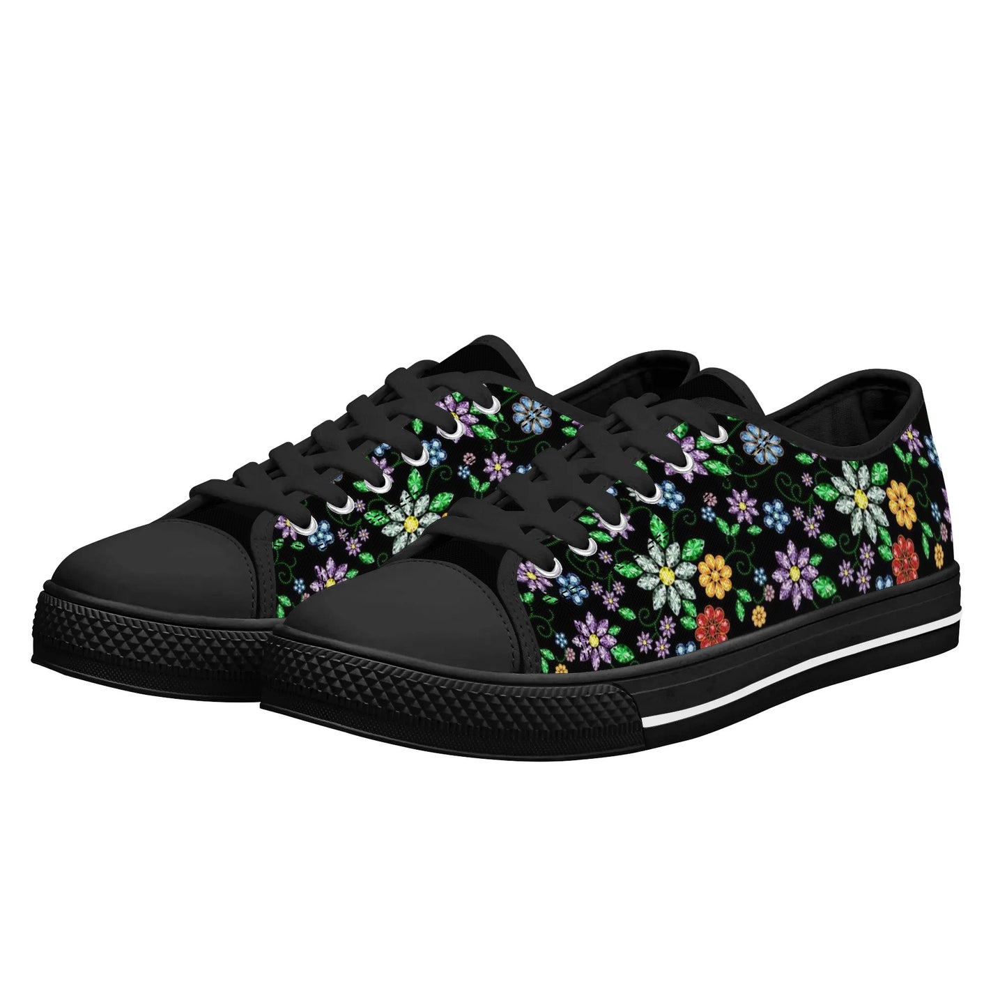 Women's Métis Inspired Floral Low Top Canvas Shoes