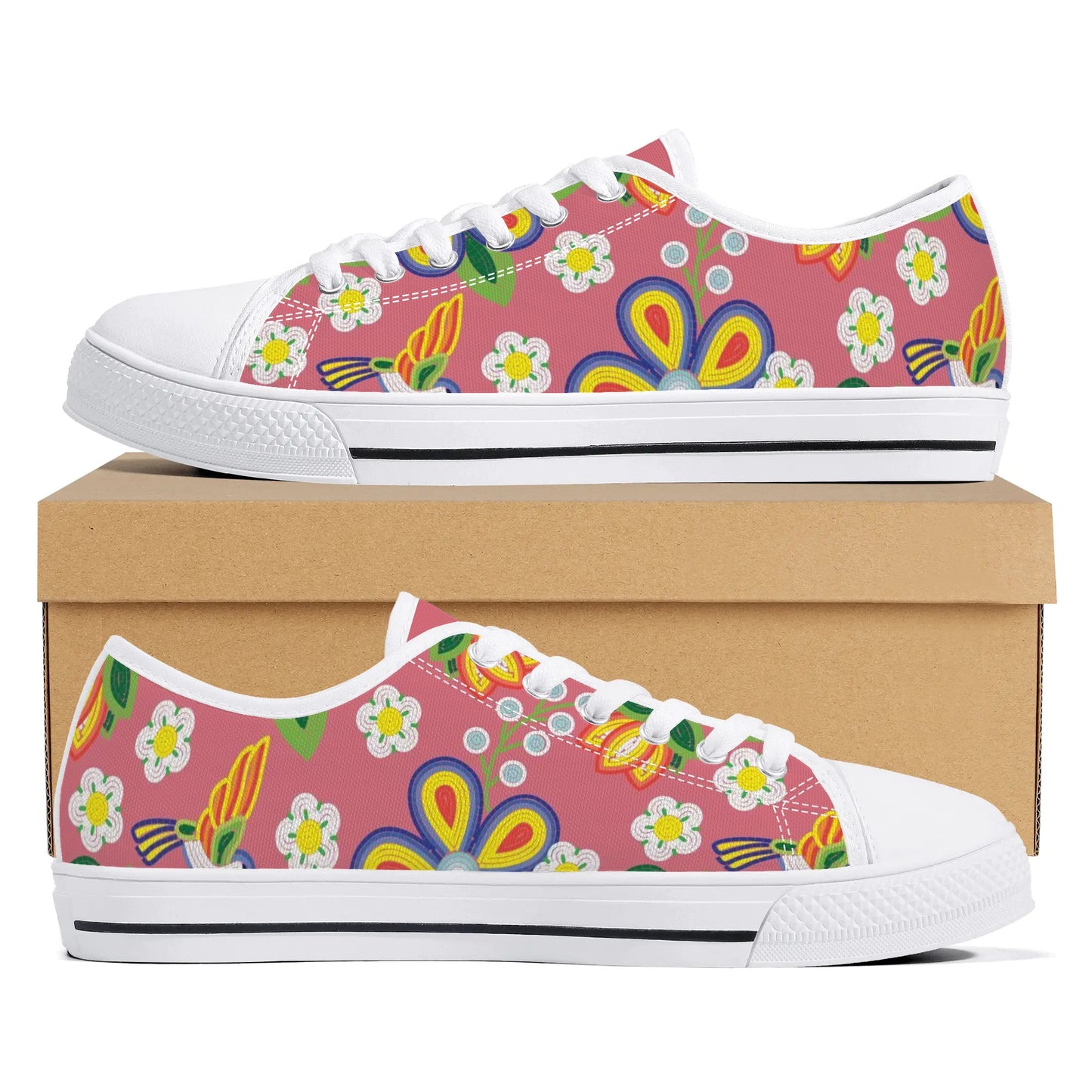 Women's Métis Floral Beaded Low Top Canvas Shoes