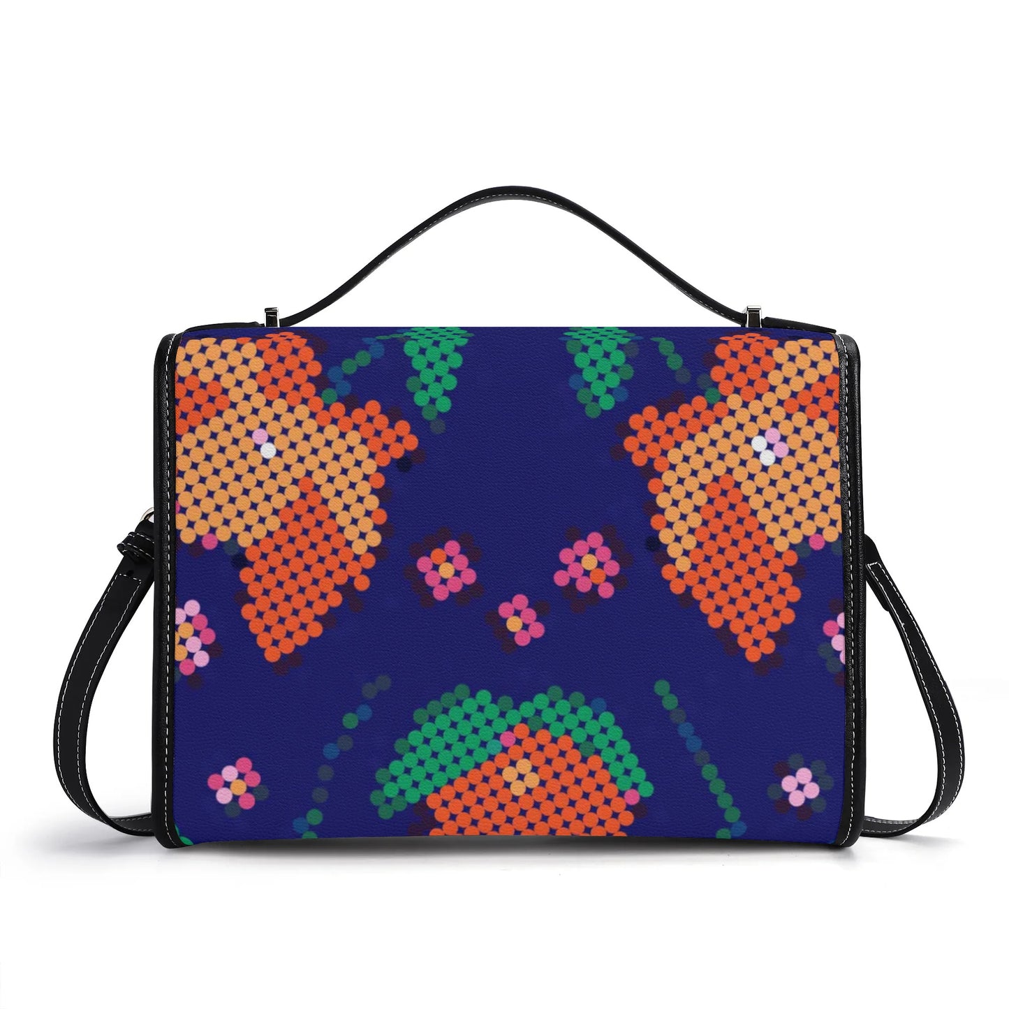 Métis Digital Floral PU Satchel Bag