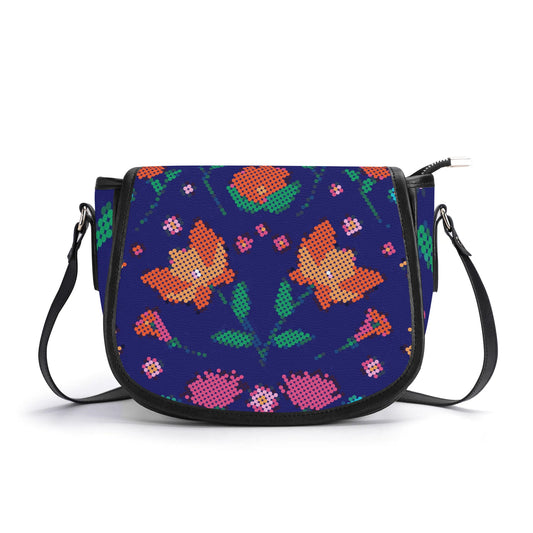 Métis Digital Dotted Floral PU Saddle Bag