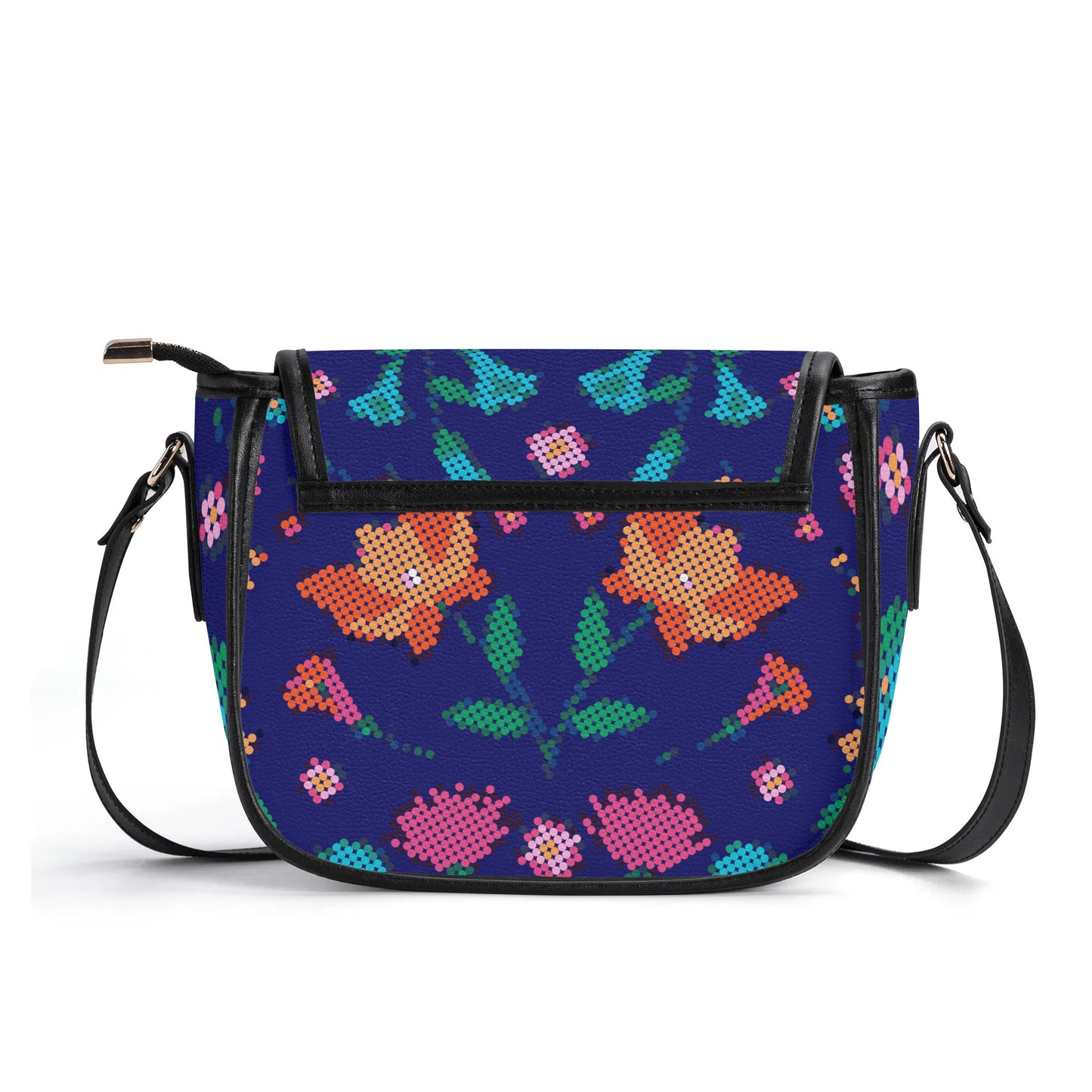 Métis Digital Dotted Floral PU Saddle Bag