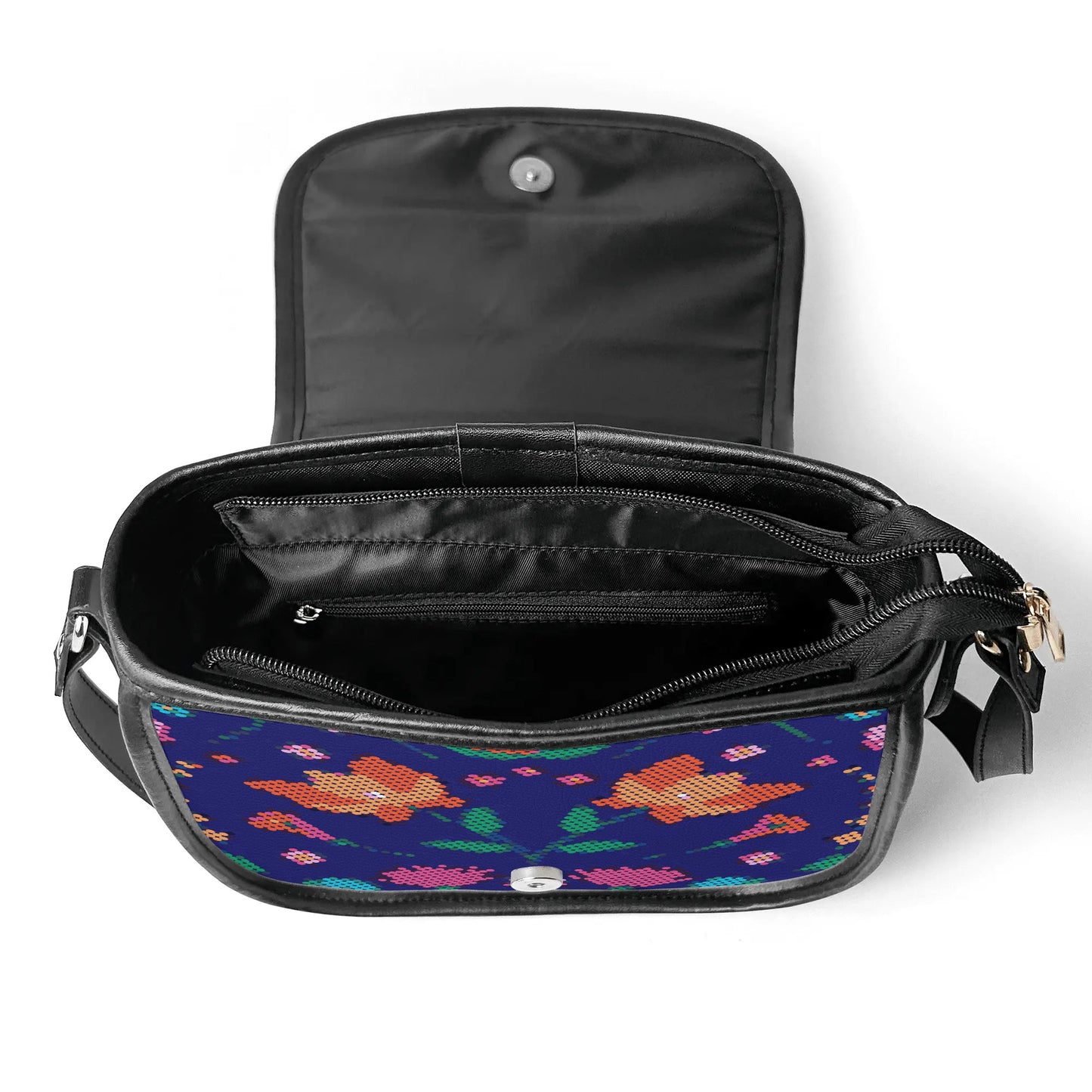 Métis Digital Dotted Floral PU Saddle Bag