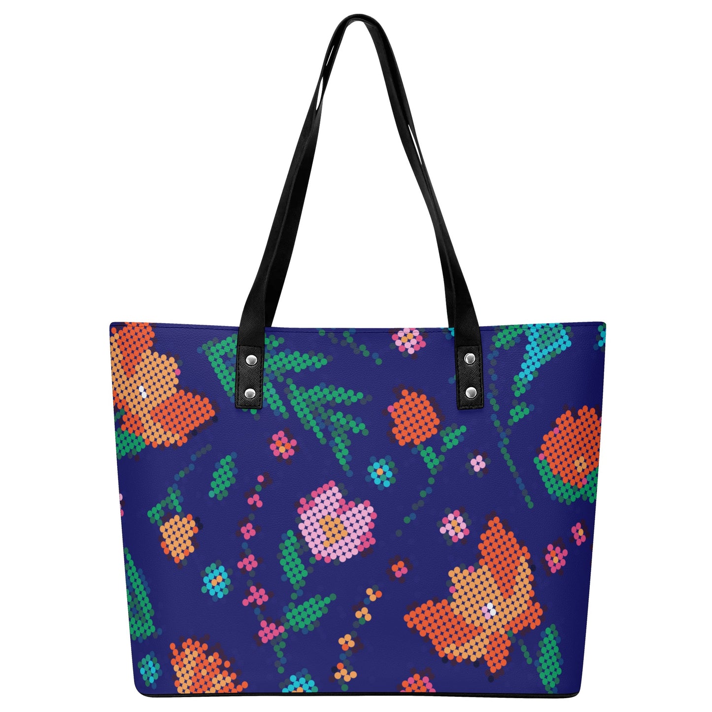 Métis Digital Dotted Floral PU Tote Bag