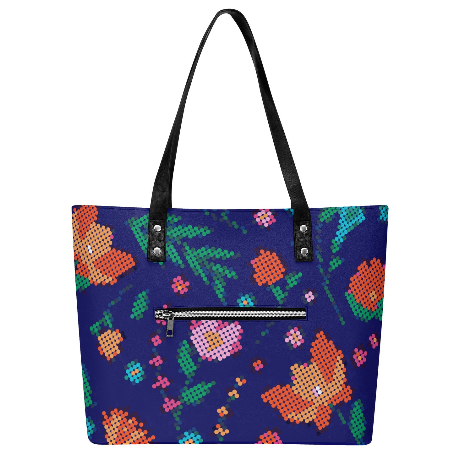 Métis Digital Dotted Floral PU Tote Bag