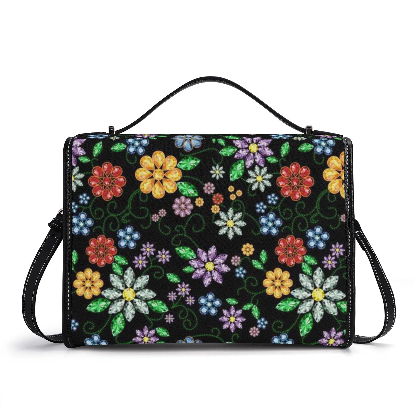 Métis Inspired Floral PU Satchel Bag