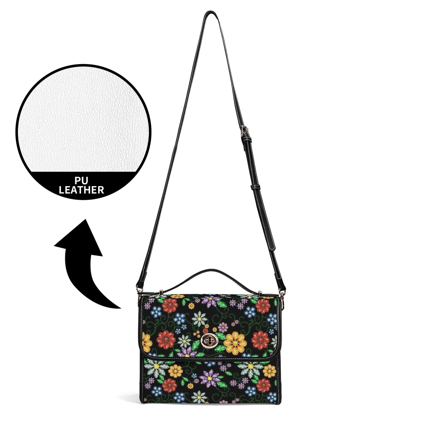 Métis Inspired Floral PU Satchel Bag