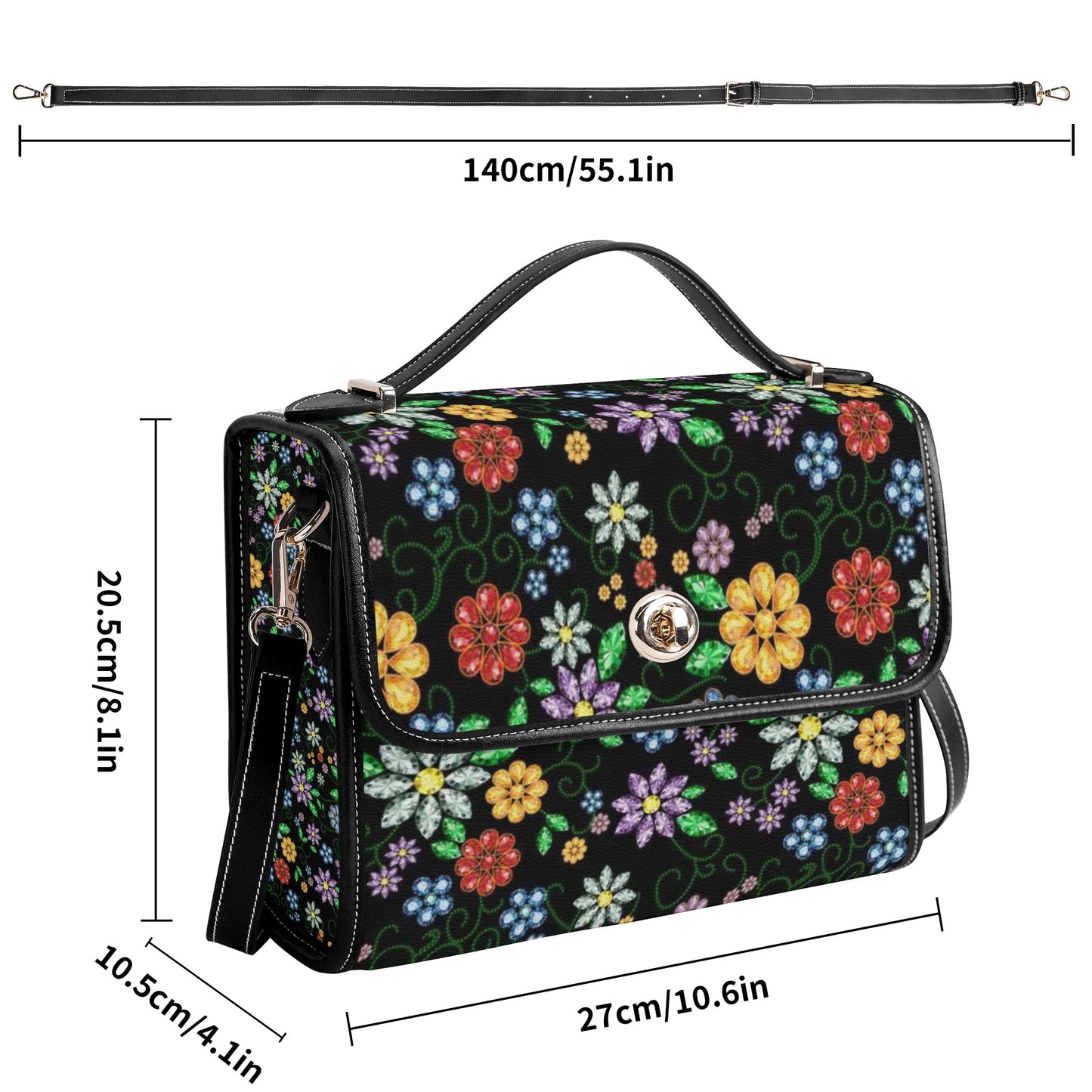 Métis Inspired Floral PU Satchel Bag