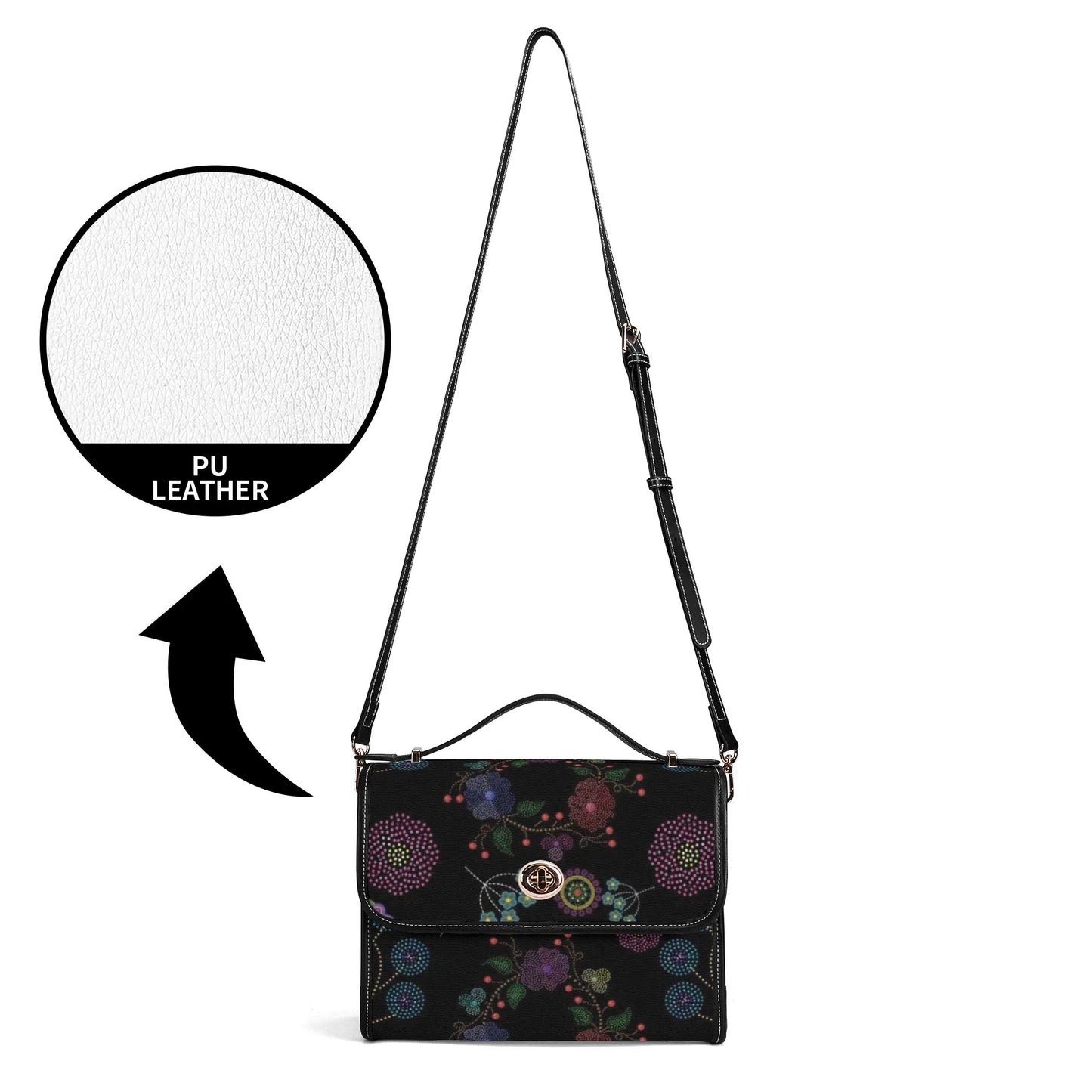 Métis Floral Dotted PU Satchel Bag