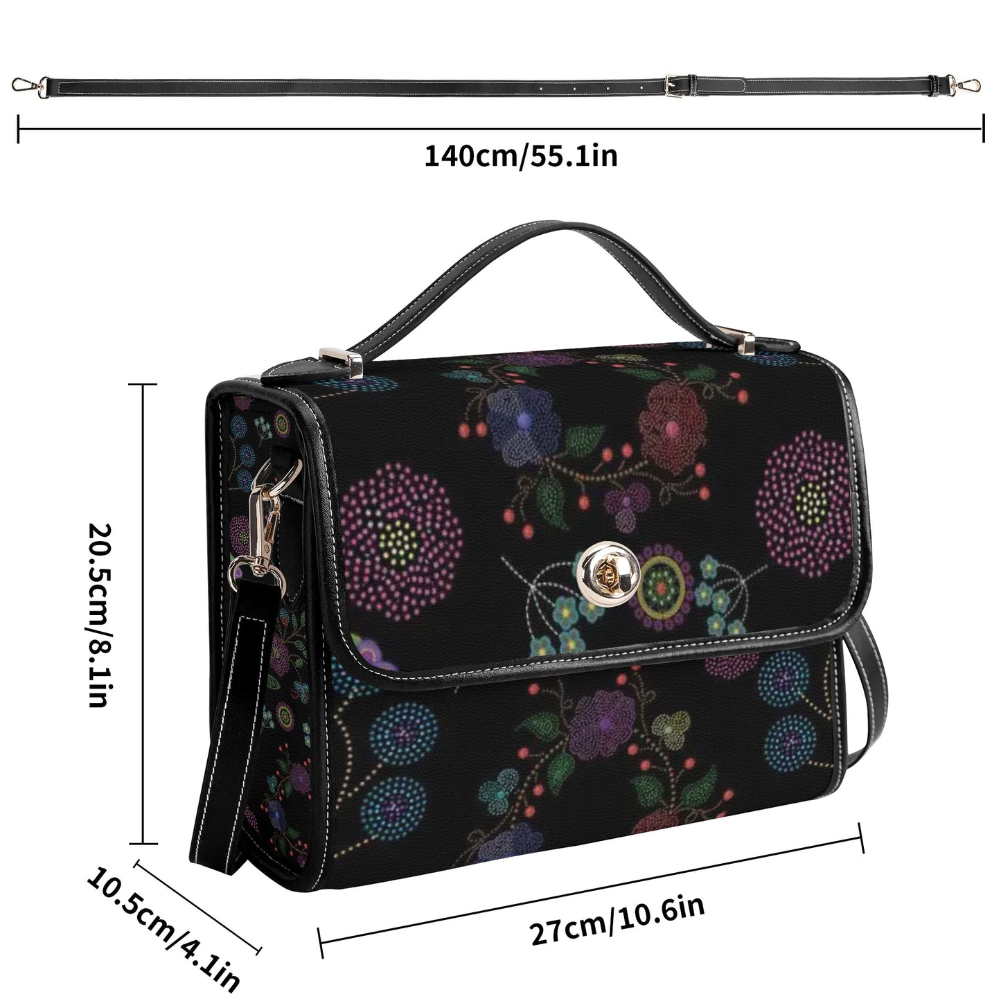 Métis Floral Dotted PU Satchel Bag