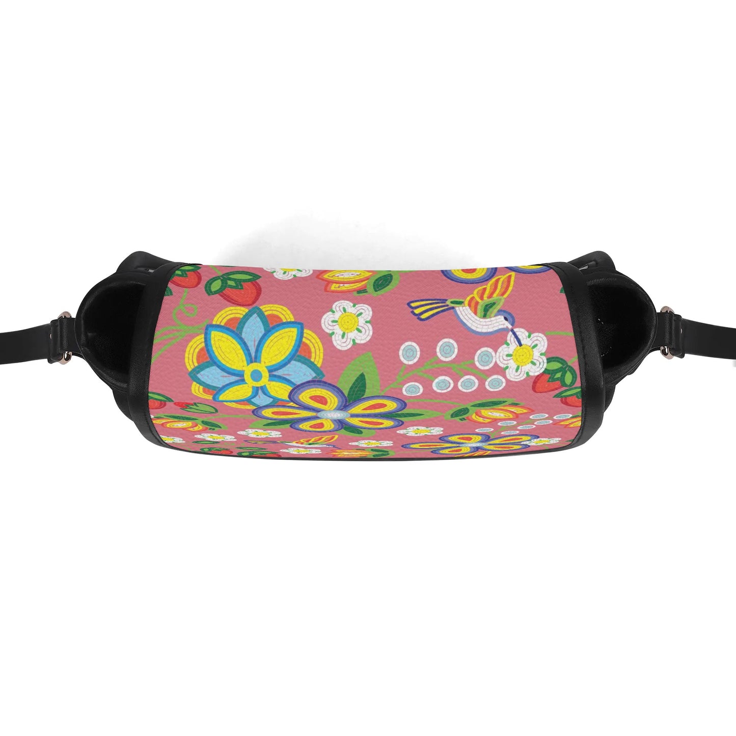 Métis Floral Beaded PU Saddle Bag