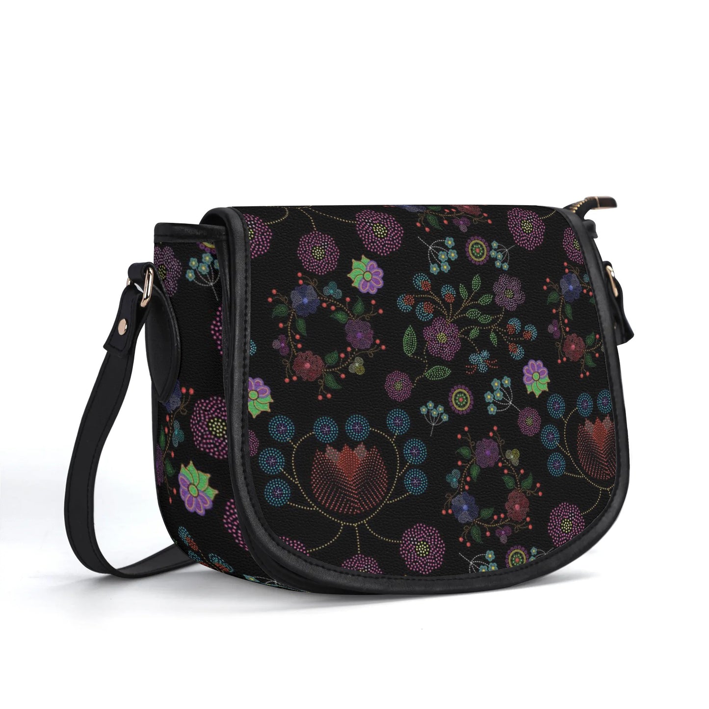 Métis Floral Dotted PU Saddle Bag