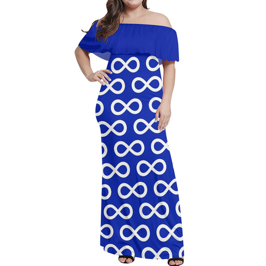 Women's Métis Infinity Off Shoulder Long Dress w/ Blue Upper