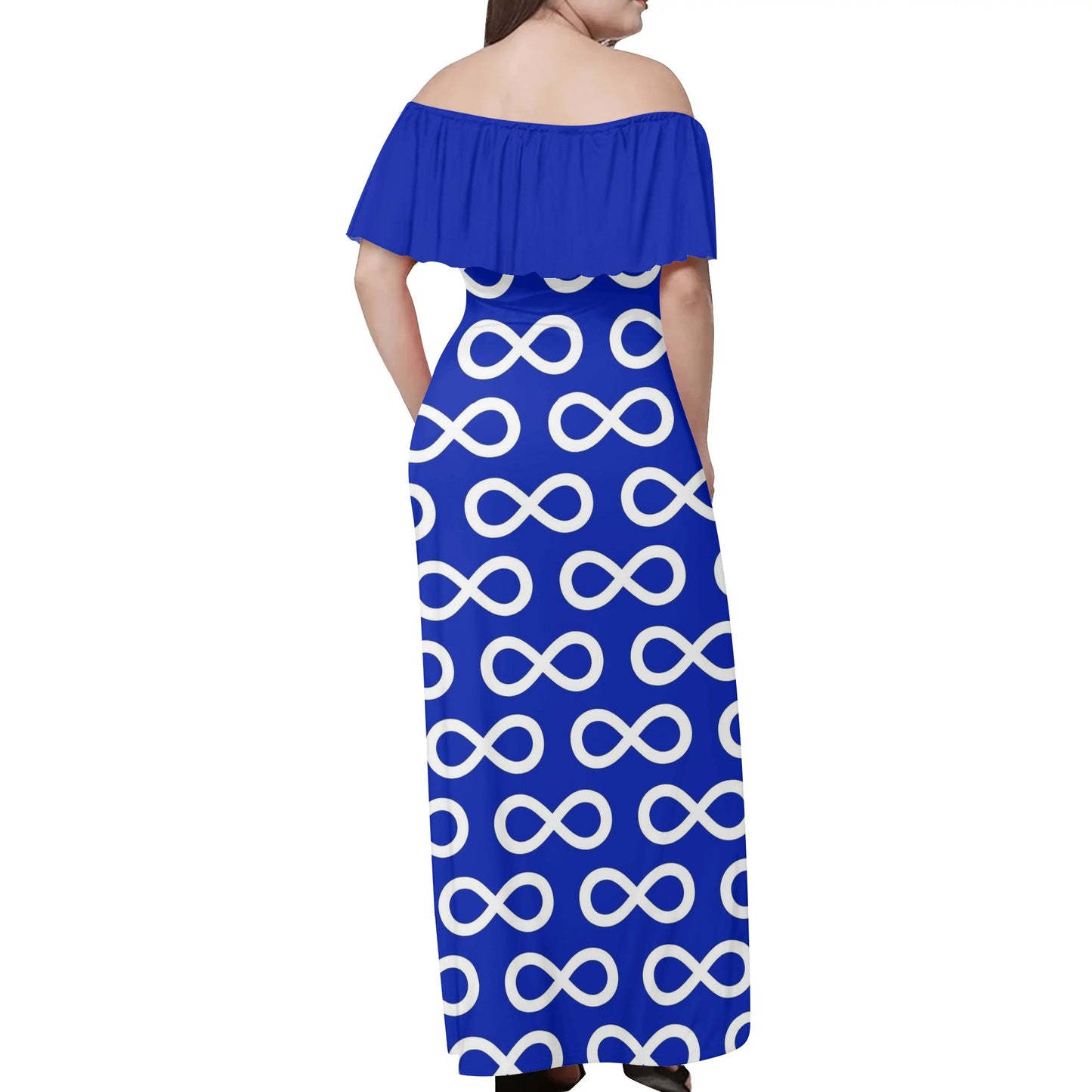 Women's Métis Infinity Off Shoulder Long Dress w/ Blue Upper