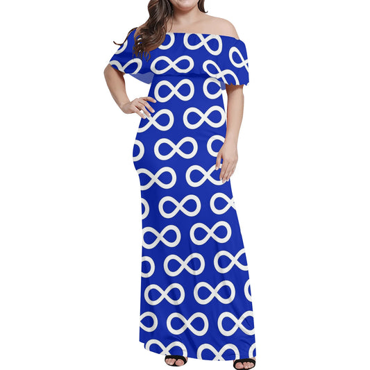 Women's Métis Infinity Off Shoulder Long Dress w/ Printed Upper