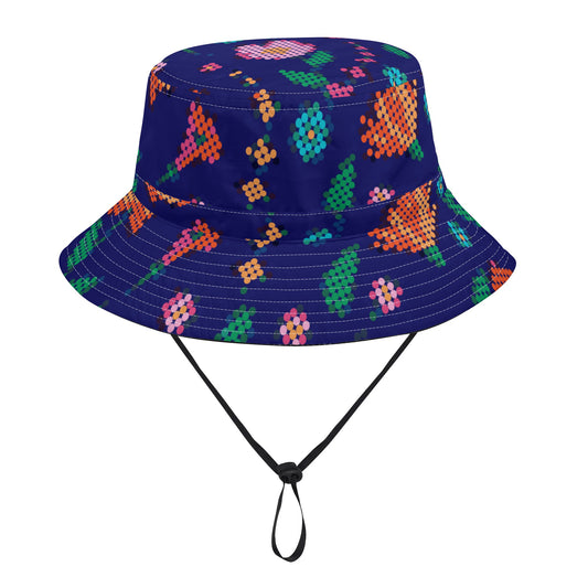 Métis Digital Dotted Floral Adjustable Bucket Hat