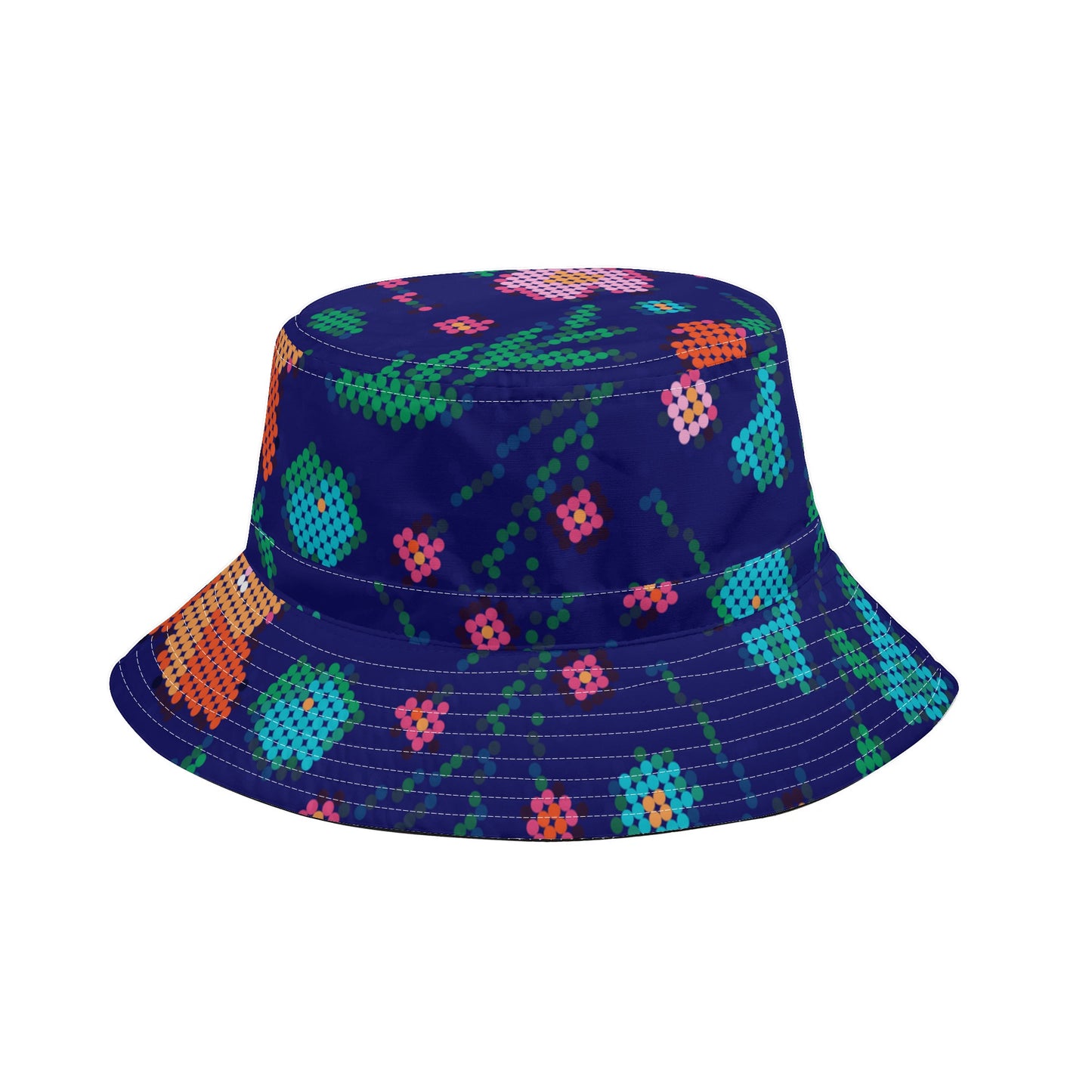 Métis Digital Dotted Floral Adjustable Bucket Hat