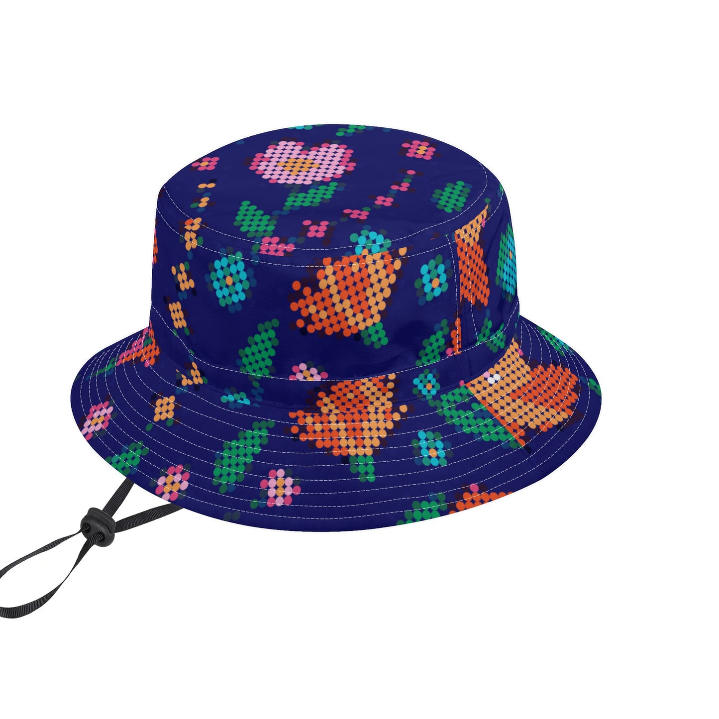 Métis Digital Dotted Floral Adjustable Bucket Hat