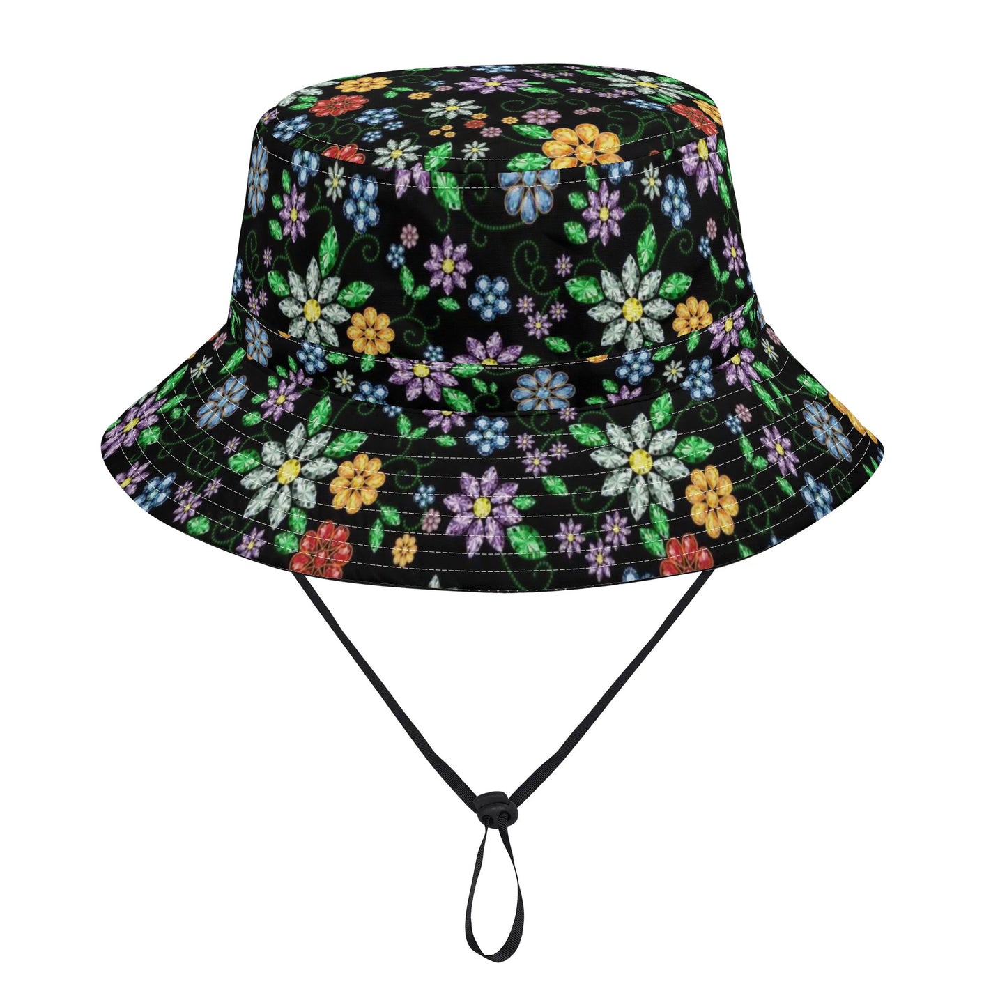 Métis Inspired Floral Beaded Adjustable Bucket Hat