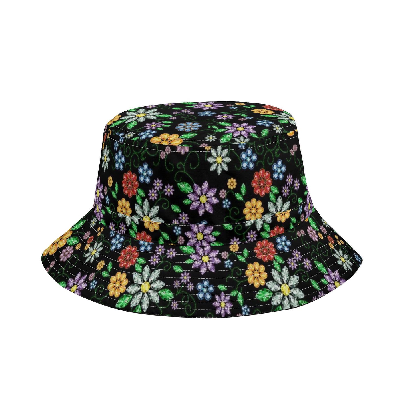 Métis Inspired Floral Beaded Adjustable Bucket Hat