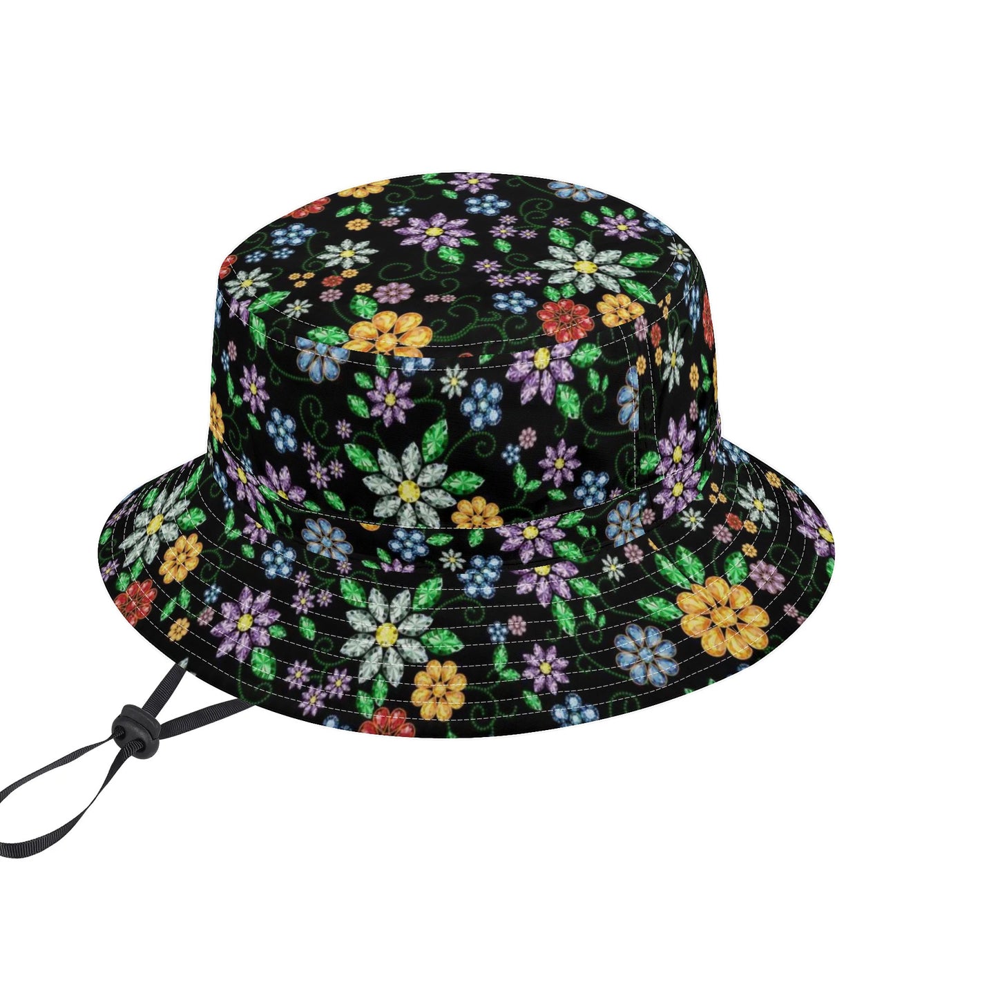 Métis Inspired Floral Beaded Adjustable Bucket Hat